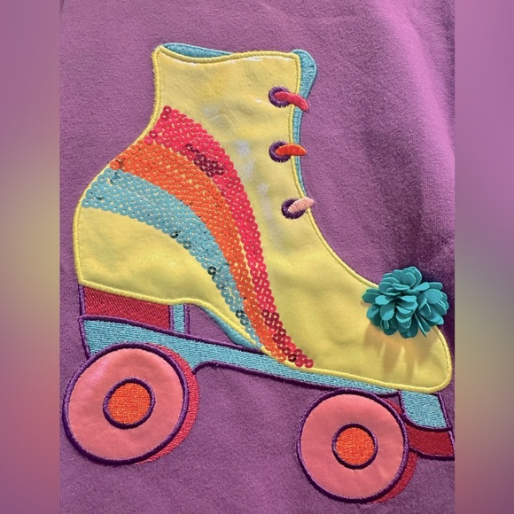 FLAPDOODLES Purple Kids Shirt with Roller Skate Applique Sz 6 EUC - Picture 4 of 8